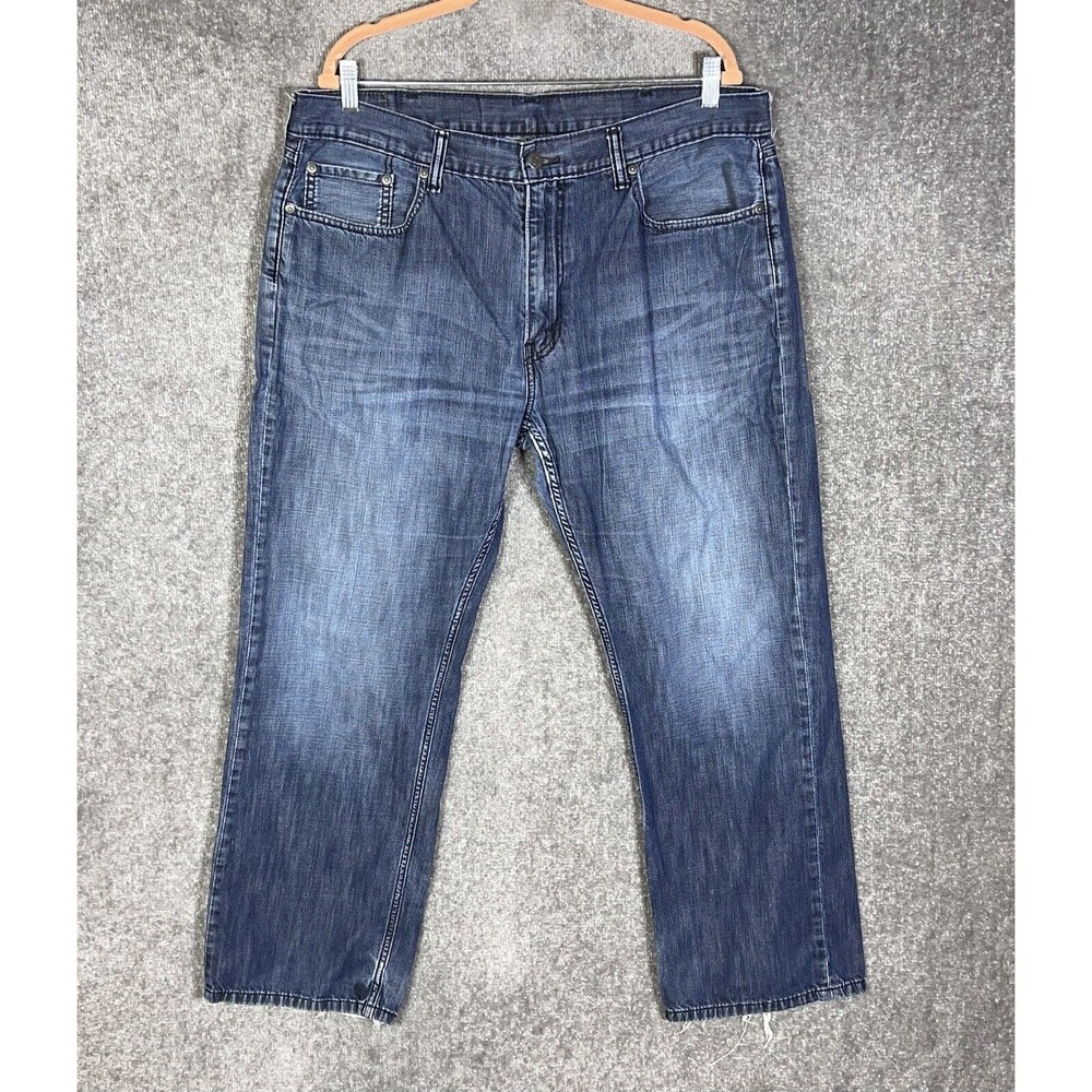 Levis 559 Straight Leg Jeans Men Size 38x30 Distressed Blue Denim‎ Cotton
